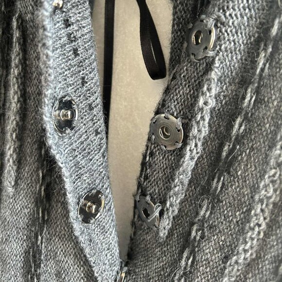 Joseph Ribkoff Dark Heather Grey Shawl Collar Faux-Fur Long Coatigan – US L - Picture 13 of 14